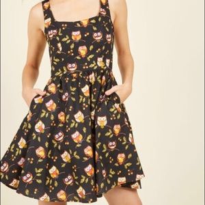 ModCloth Retrolicious How Now, Brown Owl Dress
